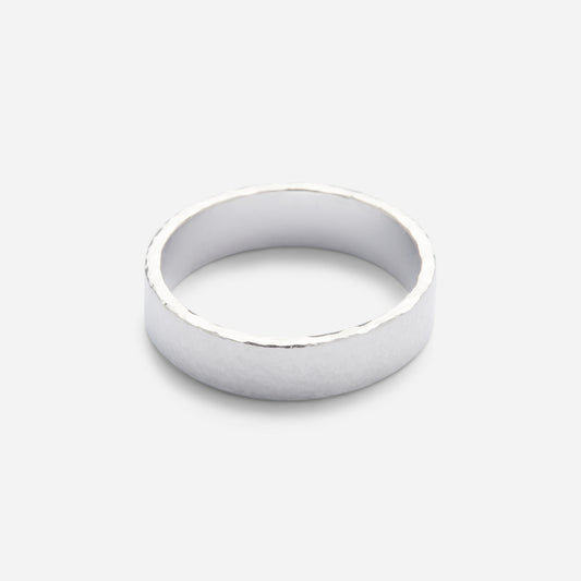 Hammered Band Silver Ring